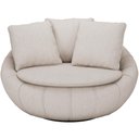 Ver imagem 3 de Poltrona Para Sala De Estar Decorativa Giratória Kira M03 Linho Cru - Lyam Decor