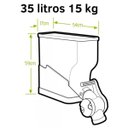 Ver imagem 2 de 4 Módulos Dispenser Avulso 35 Litros ou 15 Kilos Armazenamento Ração Grãos Cereais Preto Agp Ilumini
