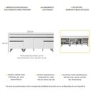 Ver imagem 4 de Kit com 2 Balcões de Cozinha 150cm e 70cm Veneza Multimóveis V2073 Branco/preto