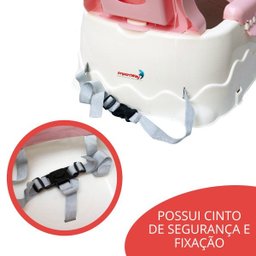 Cadeira de Alimentação Bebê Portátil Cadeirinha Assento Refeição Booster Menina Rosa Brinqway - 4