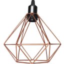 Ver imagem 4 de 2 Pendentes Aramado Diamante Luminária Lustre Teto Retrô Vintage Industrial Balcão Cobre Rose