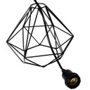 Ver imagem 6 de 2 Pendentes Aramado Diamante Luminária Lustre P Teto Retrô Vintage Industrial Balcão Preto