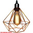 Ver imagem 3 de 4 Pendentes Aramado Diamante Luminária Lustre Teto Retrô Vintage Industrial Balcão Cobre Rose