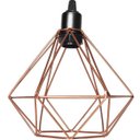 Ver imagem 4 de 4 Pendentes Aramado Diamante Luminária Lustre Teto Retrô Vintage Industrial Balcão Cobre Rose