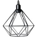 Ver imagem 4 de 4 Pendentes Aramado Diamante Luminária Lustre P Teto Retrô Vintage Industrial Balcão Preto