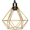 Ver imagem 4 de 5 Pendentes Aramado Diamante Luminária Lustre P Teto Retrô Vintage Industrial Balcão Dourado