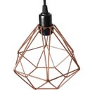 Ver imagem 5 de 10 Pendentes Aramado Diamante Luminária Lustre Teto Retrô Vintage Industrial Balcão Cobre Rose
