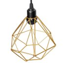 Ver imagem 5 de 10 Pendentes Aramado Diamante Luminária Lustre P Teto Retrô Vintage Industrial Balcão Dourado