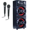 Caixa Som Amplificada Bluetooth 1000W Rms Mp3 Fm USB SD Aux LED Bivolt 2 Microfone Aca 1001 Preta - 1
