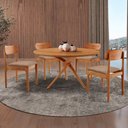 Ver imagem 1 de Sala de Jantar Mesa Ballare 135cm Tampo Laminado Redondo com 4 Cadeiras Star