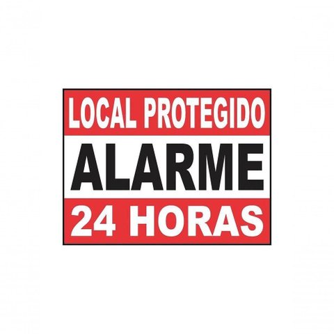 Placa de Aluminio Protegido Alarme 13x18