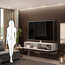 Ver imagem 4 de Rack 136cm Suspenso com 2 Portas Bancada Future Branco Peternella