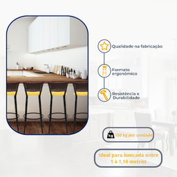 Kit 4 Banquetas para Cozinha Banco Alto Junco Argila Balcão Ilha Bancada Bares Piscina Área Gourmet - 3
