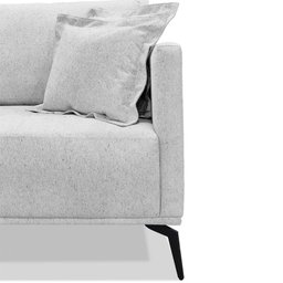 Sofa Liv 3 Lugares 200cm Pes Aço Linho 233 Grigio Ezz Grigio - 3