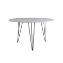 Ver imagem 5 de Mesa De Jantar Redonda 90Cm Branca Clips 3 Pés Com 4 Cadeiras Brancas Ferro Preto Cor: Branco