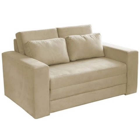 Sofá Cama Castor Salerno Max Casal Suede Bege