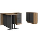 Ver imagem 1 de Mesa e Balcao para Escritorio Office Cm8000 Mel Grafite Faem