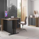 Ver imagem 2 de Mesa e Balcao para Escritorio Office Cm8000 Mel Grafite Faem