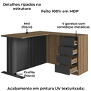Ver imagem 5 de Mesa e Balcao para Escritorio Office Cm8000 Mel Grafite Faem