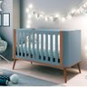 Berço e Mini Cama Spin Azul e Wood - 1