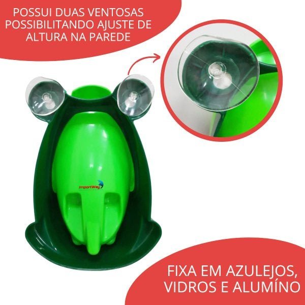 Mictório Infantil Sapinho Portátil Penico Sapo Menino com 2 Ventosas Verde Importway Bw-182 Vd - 4