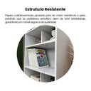 Ver imagem 7 de Estante de Livros MDF 57,5CMX166,5cm com 10 Nichos Arco Artely Branco