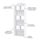 Ver imagem 5 de Estante de Livros MDF 57,5CMX166,5cm com 10 Nichos Arco Artely Branco