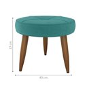 Ver imagem 2 de Puff Decorativa Redondo Veneza Veludo Verde Menta