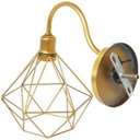 Ver imagem 5 de 2 Luminárias Arandela de Parede Aramada Diamante P Industrial Retro Dourada Agp Ilumini Vintage