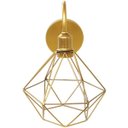 Ver imagem 4 de 2 Luminárias Arandela de Parede Aramada Diamante P Industrial Retro Dourada Agp Ilumini Vintage