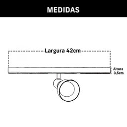Kit 2 Trilho Eletrificado 1 Spot Lâmpada E27 Direcionável Cor:preto - 6
