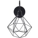 Ver imagem 4 de 2 Luminárias Arandela de Parede Aramada Diamante P Industrial Retro Preta Agp Ilumini Vintage