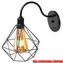 Ver imagem 3 de 2 Luminárias Arandela de Parede Aramada Diamante P Industrial Retro Preta Agp Ilumini Vintage