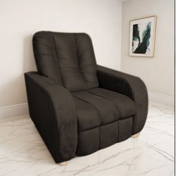 Poltrona Reclinável Papai Luxo Sala Quarto Estética  Berlin Marrom - 2