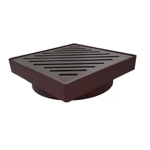 Grelha 150mm Completa Marrom Grelha Metal Ralo Esgoto 150mm e Porta Grelha Completa Marrom