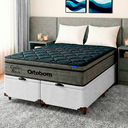 Ver imagem 1 de Cama Box Bau Branco + Colchão Casal Confort Black Espuma Soft Gel Ortobom