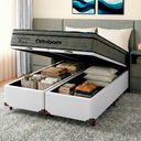 Ver imagem 2 de Cama Box Bau Branco + Colchão Casal Confort Black Espuma Soft Gel Ortobom