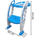 Ver imagem 2 de Assento Sanitário Redutor Infantil com Escada e Alça Dobrável Portátil Azul Importway Bw-184 Az