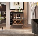 Ver imagem 1 de Aparador Adega Sala Pés Palito Retrô River Cor Preto/Nature - Jm Casa dos Móveis