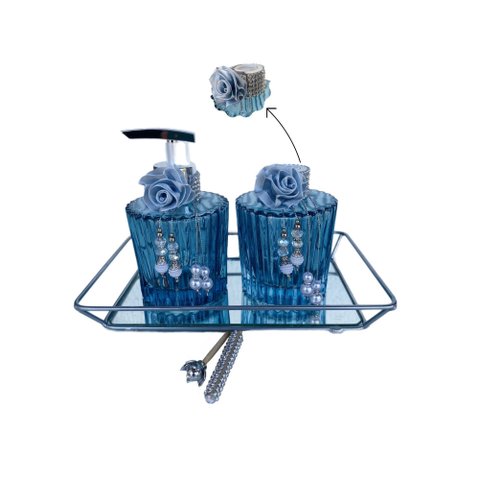 Kit Lavabo Saboneteira e Aromatizador de Ambiente Cilindrico