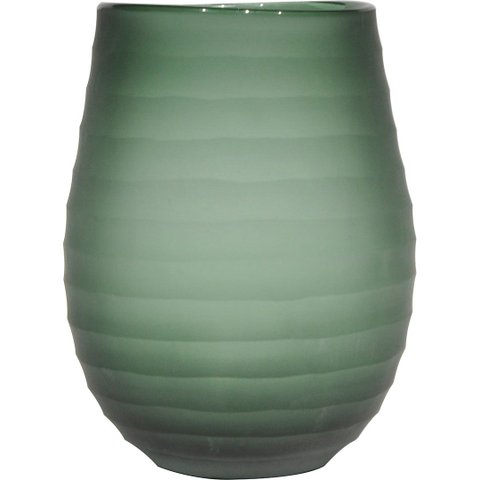 Vaso Decorativo Enfeite 22x17x17cm Vidro Verde Sanvalero