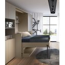 Ver imagem 2 de Mesa Escrivaninha e Cama de Casal Retrátil Pecan 2 em 1 Forman - Save Space