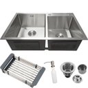 Ver imagem 1 de Cuba Dupla Quadrada Inox 304 Gourmet 9045 com Acessórios- EC256