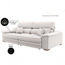 Ver imagem 4 de Sofá com Chaise Charlotte 4 Lugares Retrátil e Reclinável 214cm Creme Linho