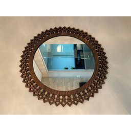 Espelho Decorativo Madeira Pegui Jasper - 85 cm - Marrom - 3