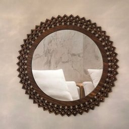 Espelho Decorativo Madeira Pegui Jasper - 85 cm - Marrom - 8