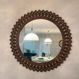 Espelho Decorativo Madeira Pegui Jasper - 85 cm - Marrom - 4