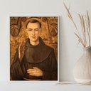 Ver imagem 2 de Quadro Decorativo Frei Galvão 45x34cm - com Vidro:madeira Branca