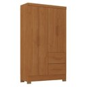 Ver imagem 2 de Guarda Roupa Solteiro Primordial Max 4 Portas e Cômoda Primordial Max 4 Gavetas Cinamomo Fosco-