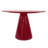 Mesa de Jantar Cone Redonda 135cm 4 A 6 Lugares - Tampo Laca - Vermelho - 2